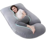 Perna Gravide si Alaptare 3 in 1 Linomag&reg;, Multifunctionala, Forma de L, Sustinere pentru Burta, Spate, Solduri, Picioare, Bebelus, Relaxare, Husa det