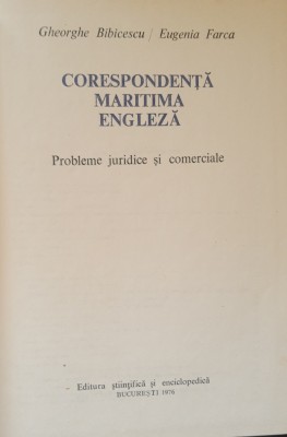 Corespondenta maritima engleza - Gh. Bibicescu foto