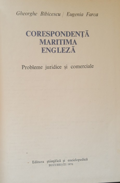 Corespondenta maritima engleza - Gh. Bibicescu