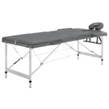 Cumpara ieftin Masa de masaj cu 3 zone, cadru aluminiu, antracit, 186 x 68 cm