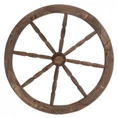Roata Rustica decorativa din lemn 59cm maro Zilan EXT 10231 foto