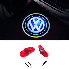 Set 2 Holograme LED cu LOGO VW Caddy pentru Portiere foto