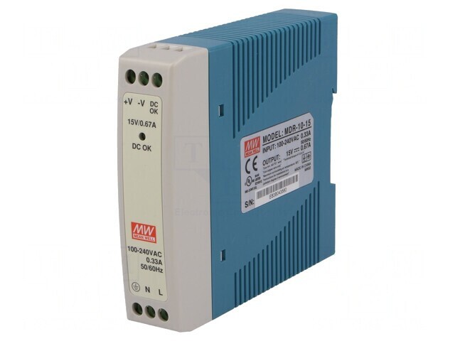 Alimentator Pulsatoriu DIN 10W 15VDC 0,67A