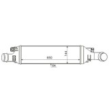 Intercooler Audi Q3 (8U), 06.2011-, motor 2.0 TFSI, benzina, 2.0 TDI, diesel, cu/fara AC, aluminiu brazat/plastic, 650x144x64 mm, J.Deus,