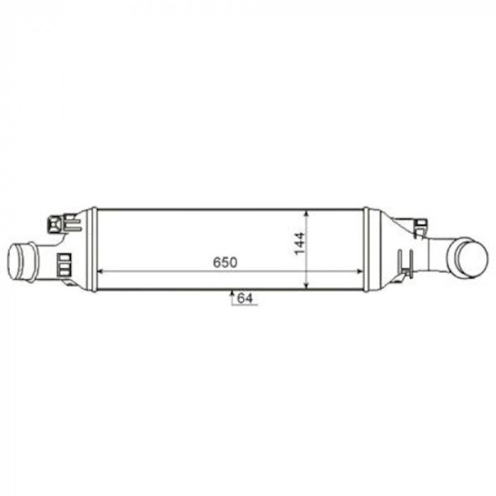 Intercooler Audi Q3 (8U), 06.2011-, motor 2.0 TFSI, benzina, 2.0 TDI, diesel, cu/fara AC, aluminiu brazat/plastic, 650x144x64 mm, J.Deus,