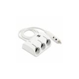 Adaptor bricheta 1t-3m+USB A mama alb