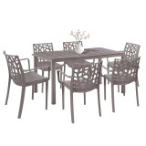 Set mobilier de grădină Nassau 6+1 cappuccino