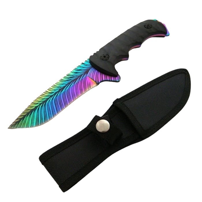 Cutit de vanatoare DEPOX&reg;, Safari Mix, 23 cm, multicolor, teaca inclusa