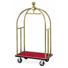 Carucior bagaje, H=185 - culoare gold - stofa rosie
