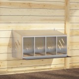 vidaXL Cutie cuibar pentru pui cu 4 compartimente argintiu galvanizat 864344