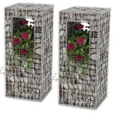 Cumpara ieftin St&acirc;lpi coș gabion/jardiniere din oțel, 2 buc., 50 x 50 x 120 cm