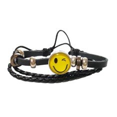 Bratara din piele ecologica, Emoticon, 115BJ