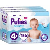 Scutece Pufies Sensitive, 4+ Maxi+, Monthly Pack, 10-15 kg, 156 buc