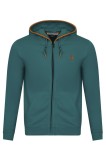Bluza Barbati U.S. Polo Assn. Jera Verde, Bumbac 100%, Croiala Regular, Fermoar si Buzunare Laterale