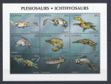 Guyana - Fauna Preistorica - PLESIOSAURS - ICHTHYOSAURS - BL - MNH, Nestampilat