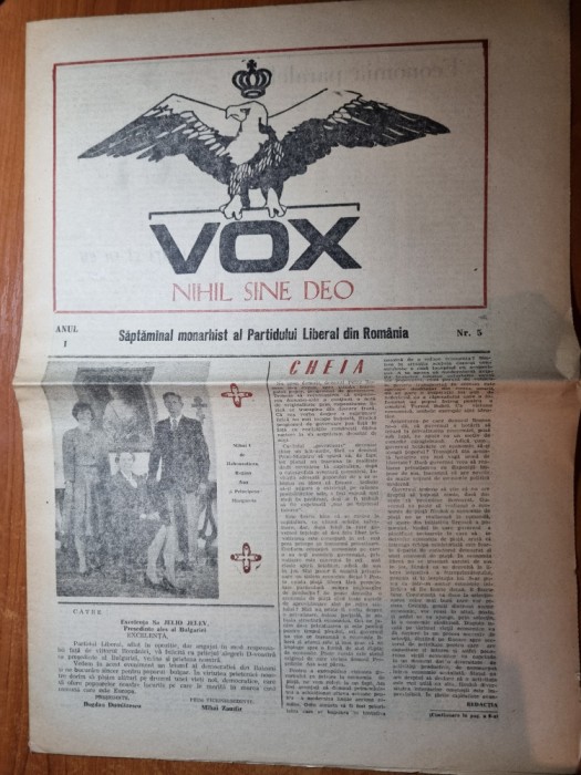 ziarul vox nr 5 anii 1990- art regele mihai