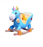 Balansoar cu roti pentru copii din lemn si plus Unicorn, Generic