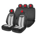 Set Huse Scaune Universale HLX7 Compatibile cu Suzuki &ndash; Negru/Gri