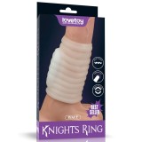 Spiral Knights 4 - Inel cu vibrații pentru penis, alb