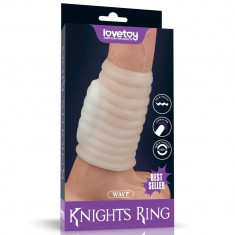 Spiral Knights 4 - Inel cu vibrații pentru penis, alb