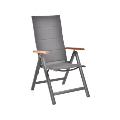 Scaun pentru gradina si terasa HECHT Montana Chair, structura din otel-aluminiu si lemn de salcam, greutate maxima suportata 120 kg, 69 x 59 x 111.5 c foto