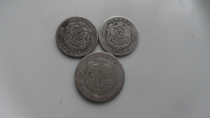 3 MONEDE ROMANIA 1881 !!!