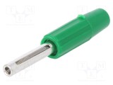 Conector banană 4mm neizolat 10A 60VDC verde DELTRON