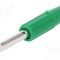 Conector banană 4mm neizolat 10A 60VDC verde DELTRON