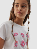 Tricou din bumbac organic pentru fete - alb