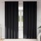 Perdele cu perdele 2 pcs Negru 245 x 140 cm Poliester