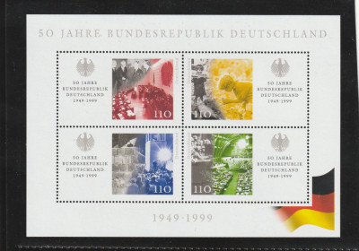 Germania 1999-R.F.Germania-50 de ani Bloc dantelat.,MNH,Mi.Bl.49 foto