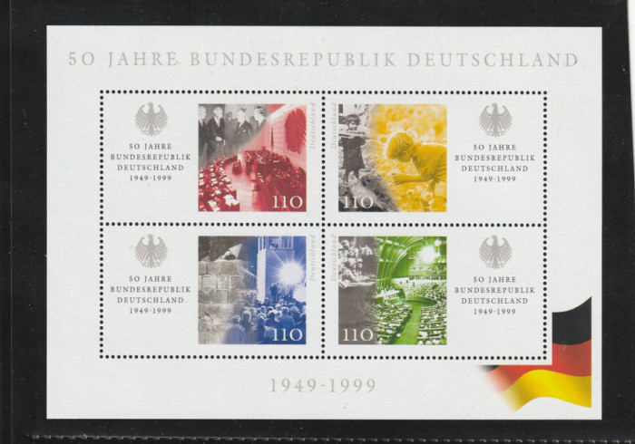 Germania 1999-R.F.Germania-50 de ani Bloc dantelat.,MNH,Mi.Bl.49