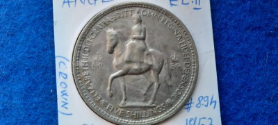 ANGLIA CROWN 5 SHILLINGS 1953 INCORONAREA foto