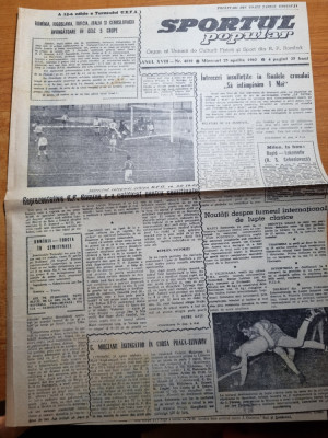 sportul popular 25 aprilie 1962-fotbal,tir,sah,volei,rugby, foto