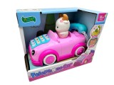 Masinuta interactiva roz cu telefon si sunete Telephone Car jucarie educativa copii 18 luni+