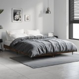 VidaXL Cadru pat fără saltea stejar afumat, 140x190 cm, lemn prelucrat