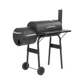 Grătar de Grădină Leziter cu Cărbune și Afumătoare, Oțel, Termometru &Icirc;ncorporat, 61cm