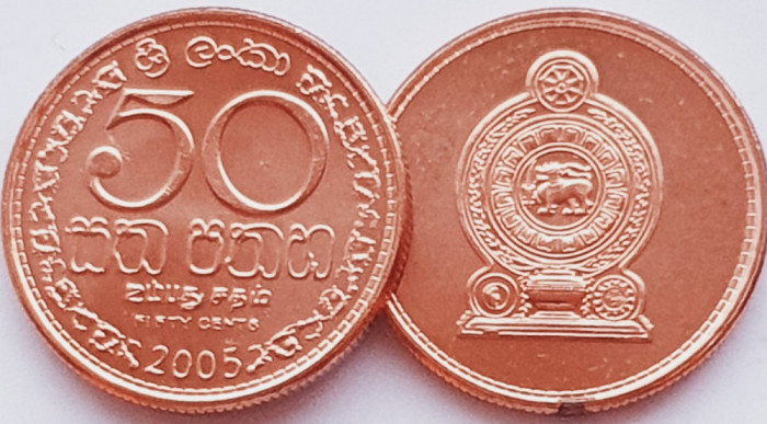 1629 Sri Lanka 50 cents 2005 km 135 UNC