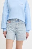 Tommy Jeans pantaloni scurți jeans uni, high waist, DW0DW21413