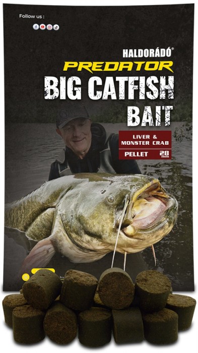 Haldorado - Pelete pentru somn Catfish Bait Pellet 28 mm, 1Kg - Liver &amp; Monster Crab