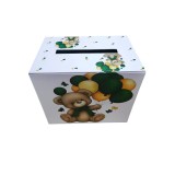 Cumpara ieftin Cutie Dar Botez, Alba cu Ursulet si Baloane Verzi - CDB04