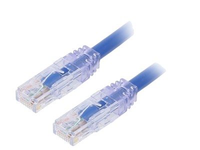 Cablu patch cord Cat6a UTP 3m albastru foto
