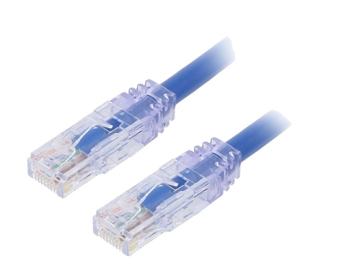 Cablu patch cord Cat6a UTP 3m albastru