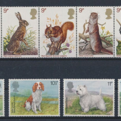 ANGLIA-1977 si 1978-streif animale si serie de 4 timbre caini