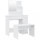 Set masuta de toaleta, alb extralucios, 86,5x35x136 cm