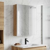 vidaXL Dulap cu oglindă pentru baie Stejar artizanal 889238