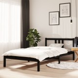 vidaXL Cadru de pat, negru, 100x200 cm, lemn masiv de pin