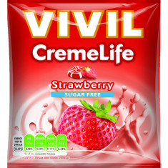 Bomboane cremoase Vivil Creme Life Capsuni fara zahar - 60 g