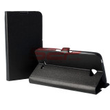 Husa Flip Cover Stand Magnetica Neagra Sony Xperia E5