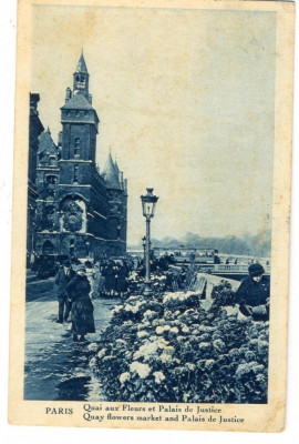 AD 1004 C. P. VECHE - PARIS - QUAI AUX FLEURS ET PALAIS DE JUSTICE-CIRC1934BALTI foto